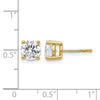14k 2 carat Certified Lab Grown Diamond VS/SI+ G+ Round Complete Four Prong Heavyweight Stud Earrings