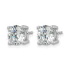 14k White Gold 3 carat Lab Grown Diamond VS/SI+ G+ Round Complete Four Prong Heavyweight Stud Earrings