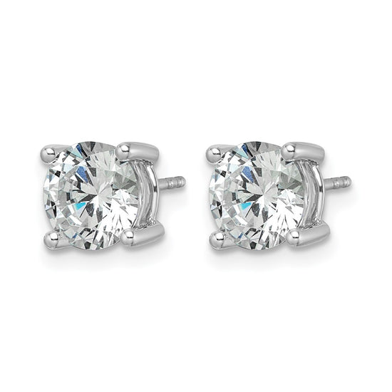 14k White Gold 3 carat Certified Lab Grown Diamond VS/SI+ G+ Round Complete Four Prong Heavyweight Stud Earrings