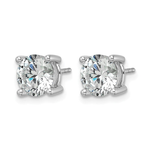 14k White Gold 3 carat Certified Lab Grown Diamond VS/SI+ G+ Round Complete Four Prong Heavyweight Stud Earrings
