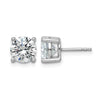 14k White Gold 3 carat Lab Grown Diamond VS/SI+ G+ Round Complete Four Prong Heavyweight Stud Earrings