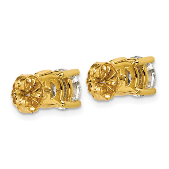 14k 3 carat Certified Lab Grown Diamond VS/SI+ G+ Round Complete Four Prong Heavyweight Stud Earrings
