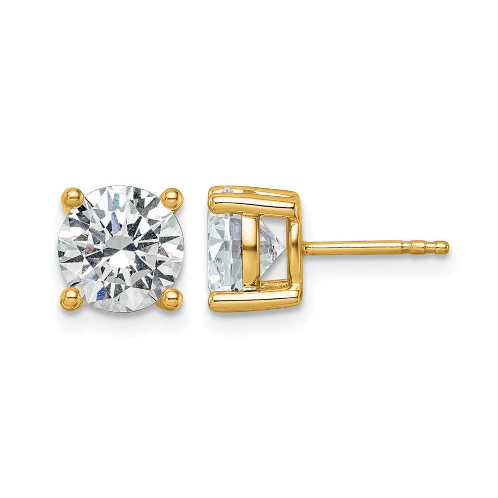 14k 3 carat Certified Lab Grown Diamond VS/SI+ G+ Round Complete Four Prong Heavyweight Stud Earrings