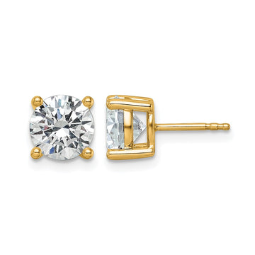 14k 3 carat Certified Lab Grown Diamond VS/SI+ G+ Round Complete Four Prong Heavyweight Stud Earrings