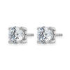14k White Gold 4 carat Certified Lab Grown Diamond VS/SI+ G+ Round Complete Four Prong Heavyweight Stud Earrings