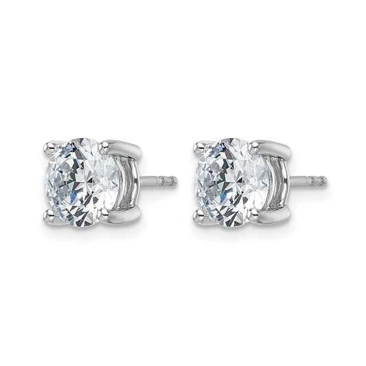 14k White Gold 4 carat Certified Lab Grown Diamond VS/SI+ G+ Round Complete Four Prong Heavyweight Stud Earrings