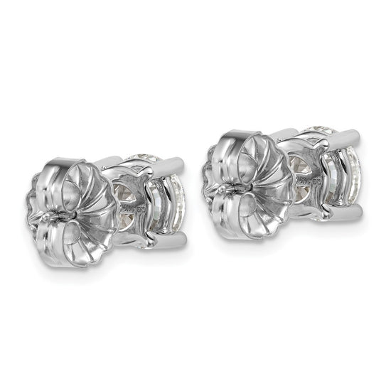 14k White Gold 4 carat Certified Lab Grown Diamond VS/SI+ G+ Round Complete Four Prong Heavyweight Stud Earrings