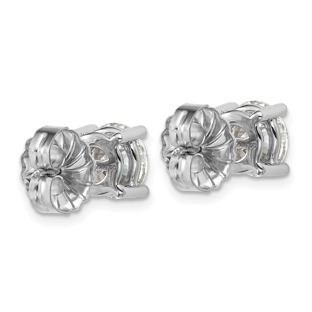 14k White Gold 4 carat Certified Lab Grown Diamond VS/SI+ G+ Round Complete Four Prong Heavyweight Stud Earrings
