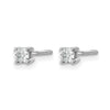 14k White Gold 1/5 carat Lab Grown Diamond VS+ F+ Round Complete Four Prong Screwback Heavyweight Stud Earrings