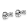 14k White Gold 1/5 carat Lab Grown Diamond VS+ F+ Round Complete Four Prong Screwback Heavyweight Stud Earrings