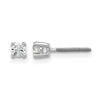 14k White Gold 1/5 carat Lab Grown Diamond VS+ F+ Round Complete Four Prong Screwback Heavyweight Stud Earrings