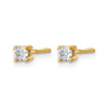 14k 1/5 carat Lab Grown Diamond VS+ F+ Round Complete Four Prong Screwback Heavyweight Stud Earrings