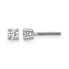 14k White Gold 1/4 carat Certified Lab Grown Diamond VS+ F+ Round Complete Four Prong Screwback Heavyweight Stud Earrings