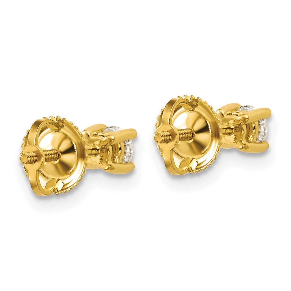 14k 1/3 carat Lab Grown Diamond VS+ F+ Round Complete Four Prong Screwback Heavyweight Stud Earrings