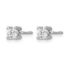 14k White Gold 1/2 carat Certified Lab Grown Diamond VS/SI+ G+ Round Complete Four Prong Screwback Heavyweight Stud Earrings