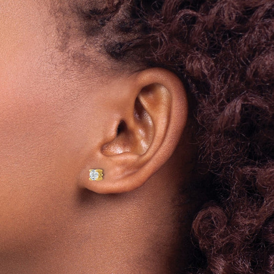 14k 1/2 carat Certified Lab Grown Diamond VS+ F+ Round Complete Four Prong Screwback Heavyweight Stud Earrings