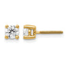 14k 1/2 carat Certified Lab Grown Diamond VS/SI+ G+ Round Complete Four Prong Screwback Heavyweight Stud Earrings