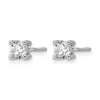 14k White Gold 5/8 carat Lab Grown Diamond VS+ F+ Round Complete Four Prong Screwback Heavyweight Stud Earrings