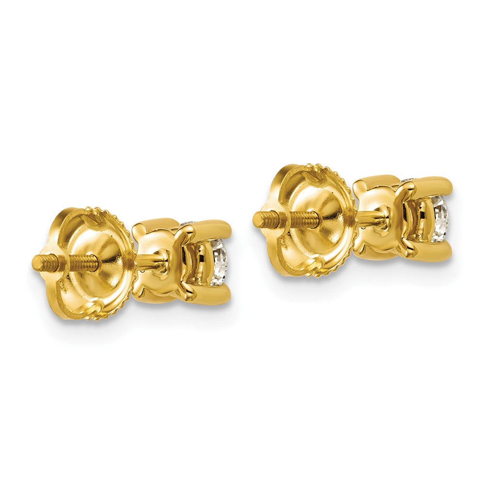 14k 5/8 carat Lab Grown Diamond VS/SI+ G+ Round Complete Four Prong Screwback Heavyweight Stud Earrings