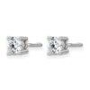 14k White Gold 3/4 carat Lab Grown Diamond VS+ F+ Round Complete Four Prong Screwback Heavyweight Stud Earrings