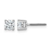 14k White Gold 3/4 carat Certified Lab Grown Diamond VS/SI+ G+ Round Complete Four Prong Screwback Heavyweight Stud Earrings