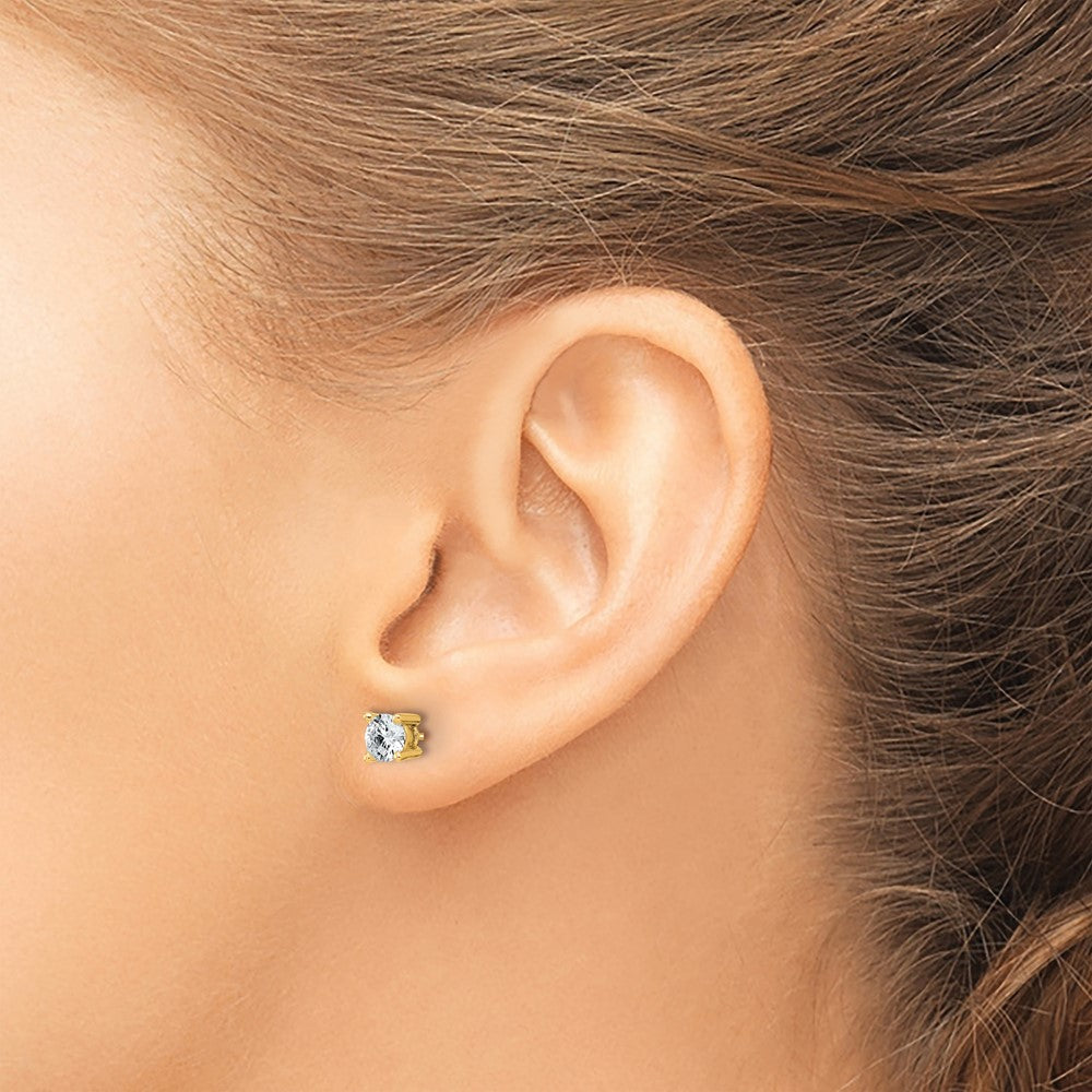 14k 3/4 carat Lab Grown Diamond VS/SI+ G+ Round Complete Four Prong Screwback Heavyweight Stud Earrings