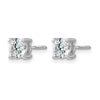 14k White Gold 1 carat Lab Grown Diamond VS/SI+ G+ Round Complete Four Prong Screwback Heavyweight Stud Earrings