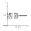 14k White Gold 1 carat Lab Grown Diamond VS/SI+ G+ Round Complete Four Prong Screwback Heavyweight Stud Earrings