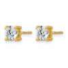 14k 1 carat Lab Grown Diamond VS/SI+ G+ Round Complete Four Prong Screwback Heavyweight Stud Earrings