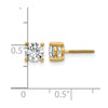 14k 1 carat Certified Lab Grown Diamond VS+ F+ Round Complete Four Prong Screwback Heavyweight Stud Earrings