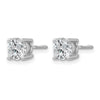 14k White Gold 1 1/2 carat Lab Grown Diamond VS+ F+ Round Complete Four Prong Screwback Heavyweight Stud Earrings