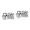 14k White Gold 1 1/2 carat Certified Lab Grown Diamond VS/SI+ G+ Round Complete Four Prong Screwback Heavyweight Stud Earrings