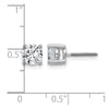 14k White Gold 1 1/2 carat Certified Lab Grown Diamond VS/SI+ G+ Round Complete Four Prong Screwback Heavyweight Stud Earrings