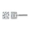 14k White Gold 1 1/2 carat Lab Grown Diamond VS+ F+ Round Complete Four Prong Screwback Heavyweight Stud Earrings