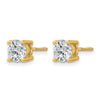 14k 1 1/2 carat Lab Grown Diamond VS/SI+ G+ Round Complete Four Prong Screwback Heavyweight Stud Earrings