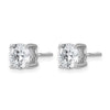 14k White Gold 2 carat Lab Grown Diamond VS+ F+ Round Complete Four Prong Screwback Heavyweight Stud Earrings