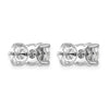 14k White Gold 2 carat Lab Grown Diamond VS+ F+ Round Complete Four Prong Screwback Heavyweight Stud Earrings