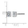 14k White Gold 2 carat Lab Grown Diamond VS+ F+ Round Complete Four Prong Screwback Heavyweight Stud Earrings