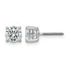 14k White Gold 2 carat Lab Grown Diamond VS+ F+ Round Complete Four Prong Screwback Heavyweight Stud Earrings