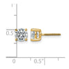 14k 2 carat Lab Grown Diamond VS/SI+ G+ Round Complete Four Prong Screwback Heavyweight Stud Earrings