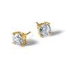 14k 1 carat Lab Grown Diamond VS+ F+ Round Complete Four Prong Screwback Heavyweight Stud Earrings
