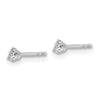 14k White Gold 1/6 carat Lab Grown Diamond VS+ F+ Round Complete Three Prong Stud Earrings