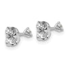 14k White Gold 1/6 carat Lab Grown Diamond VS+ F+ Round Complete Three Prong Stud Earrings