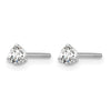 14k White Gold 1/5 carat Lab Grown Diamond VS+ F+ Round Complete Three Prong Stud Earrings