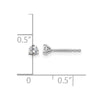 14k White Gold 1/5 carat Lab Grown Diamond VS+ F+ Round Complete Three Prong Stud Earrings