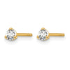 14k 1/5 carat Lab Grown Diamond VS/SI+ G+ Round Complete Three Prong Stud Earrings