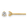 14k 1/5 carat Lab Grown Diamond VS+ F+ Round Complete Three Prong Stud Earrings