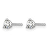 14k White Gold 1/4 carat Lab Grown Diamond VS/SI+ G+ Round Complete Three Prong Stud Earrings