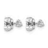 14k White Gold 1/4 carat Lab Grown Diamond VS+ F+ Round Complete Three Prong Stud Earrings