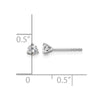 14k White Gold 1/4 carat Lab Grown Diamond VS+ F+ Round Complete Three Prong Stud Earrings